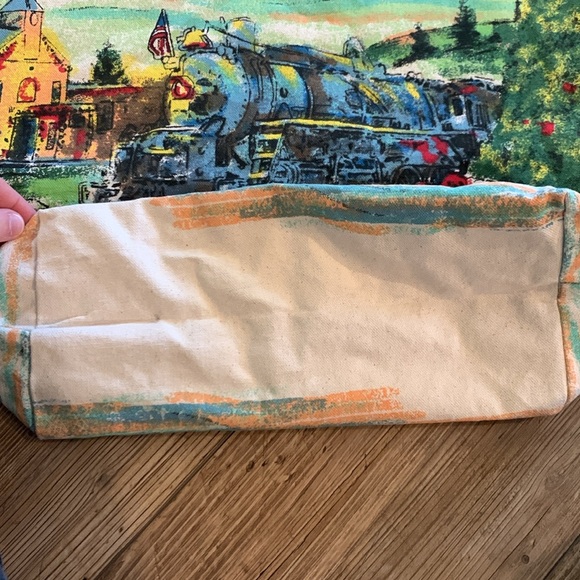 New Christmas Smoky Mountains Railroad durable artist fabric tote bag - Picture 5 of 7